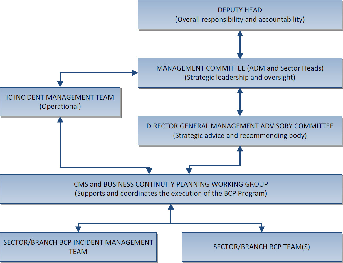 IC BCP Program Governance Structure (the long description is located below the image)