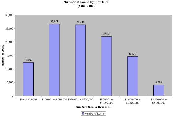 Number of Loans by Firm Size (1999-2008)