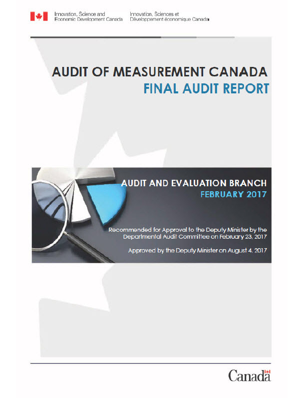 Audit of Measurement Canada Final Audit Report, PDF Version, 218 KB, 23 pages