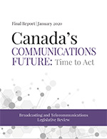 Cover of report: Canada's communications future: Time to act