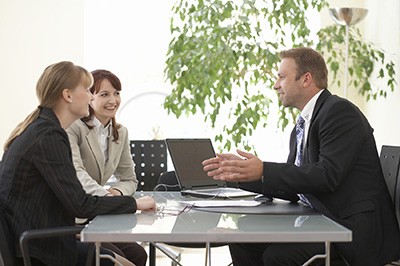Image of a meeting with a lender