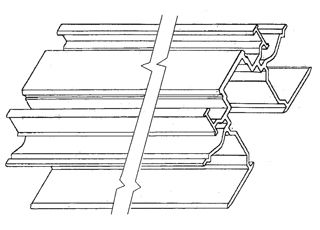 Window extrusion with parallel break lines broken by a zigzag