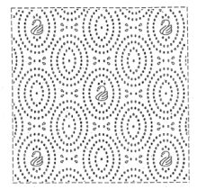 Patterned paper towel with stippled lines around the edges
