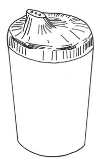 Training cup with lid, all shown in solid lines