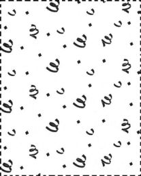 Patterned fabric with stippled lines around the edges