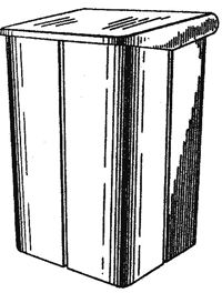Shaded recycling bin with closed lid