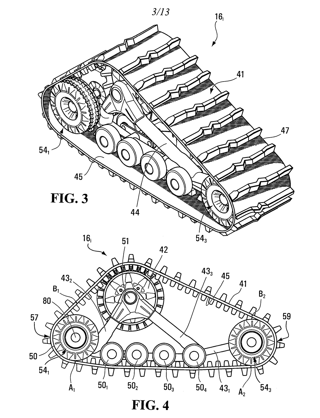 Drawing of a track assembly for an all-terrain vehicle or other tracked vehicle