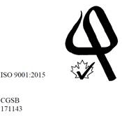 Certificate for ISO 9001:2015 / CGSB 171143