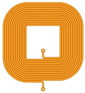 An image of a planar square shaped coil is shown. 