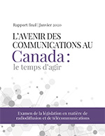 Couverture du rapport : L'avenir des communications au Canada : le temps d'agir