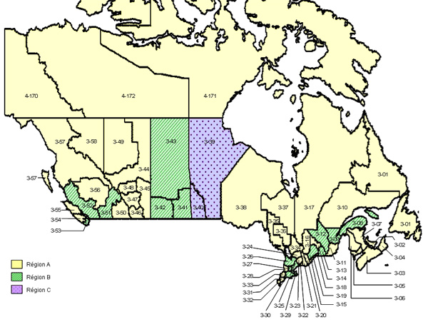 Figure C2 - Carte des régions