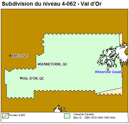 Subdivsion du niveau 4-062 Val-d'Or (Québec) (la description détaillée se trouve sous l'image)