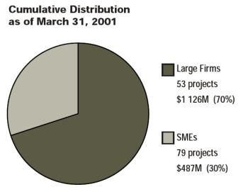 Pie Chart - Cumulative Distribution as of March 31, 2001