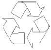 Hairline style recycling symbol