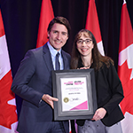 Hendrika Du Preez receives a 2023 Prime Minister's Award for Excellence in Early Childhood Education from Prime Minister Justin Trudeau
