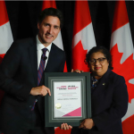 Nirmali Warnakula receives a 2022 Prime Minister's Award for Excellence in Early Childhood Education from Prime Minister Justin Trudeau