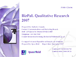BizPaL Qualitative Research 2007