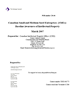 Canadian Small and Medium Sized Enterprises (SMEs): Baseline Awareness of Intellectual Property — March 2007