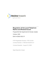 Regulation of the Local Telephone Market and Related Issues