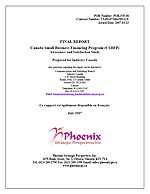 Canada Small Business Financing Program (CSBFP) Awareness and Satisfaction Study — Final Report