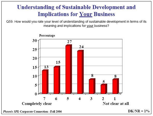 Bar Chart of Understanding of Sustainable Development and Implications for Your Business