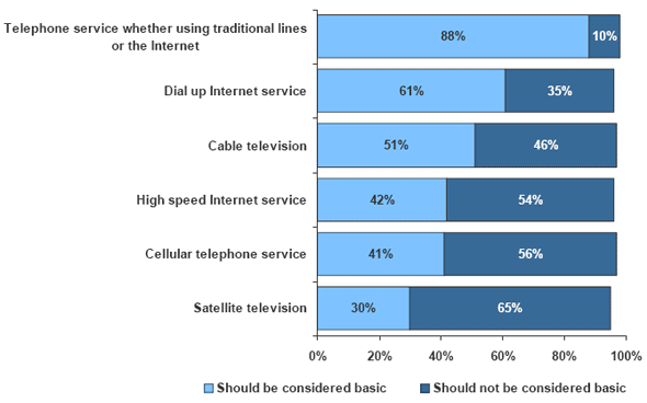 Bar chart of Services Considered Basic