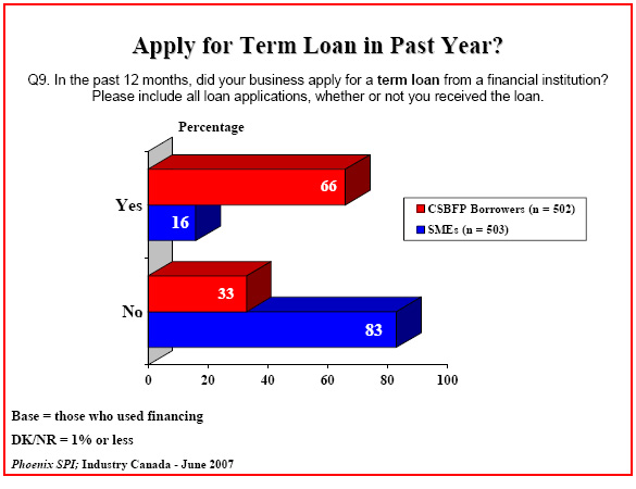 Bar chart: Apply for Term Loan in Past Year?