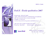 PerLE — Étude qualitative 2007