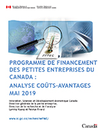 Couverture du rapport : Programme de financement des petites entreprises du Canada : Analyse coûts-avantages – Mai 2019