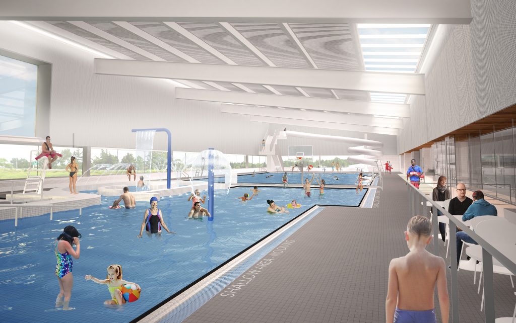 Conception numérique de la piscine du centre aquatique d'East Hants