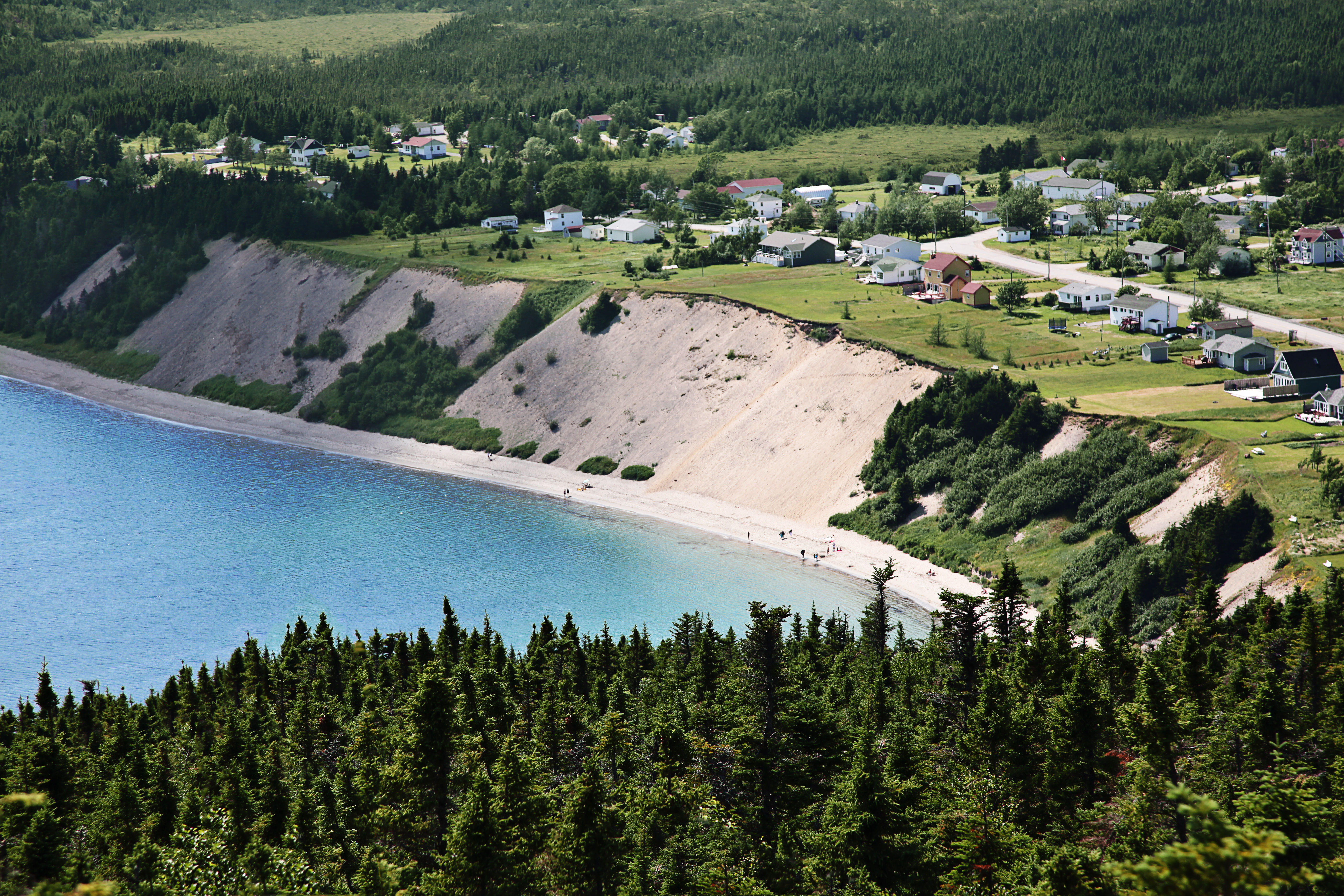 Aerial view of community in Sandy Cove, Newfoundland and Labrodor