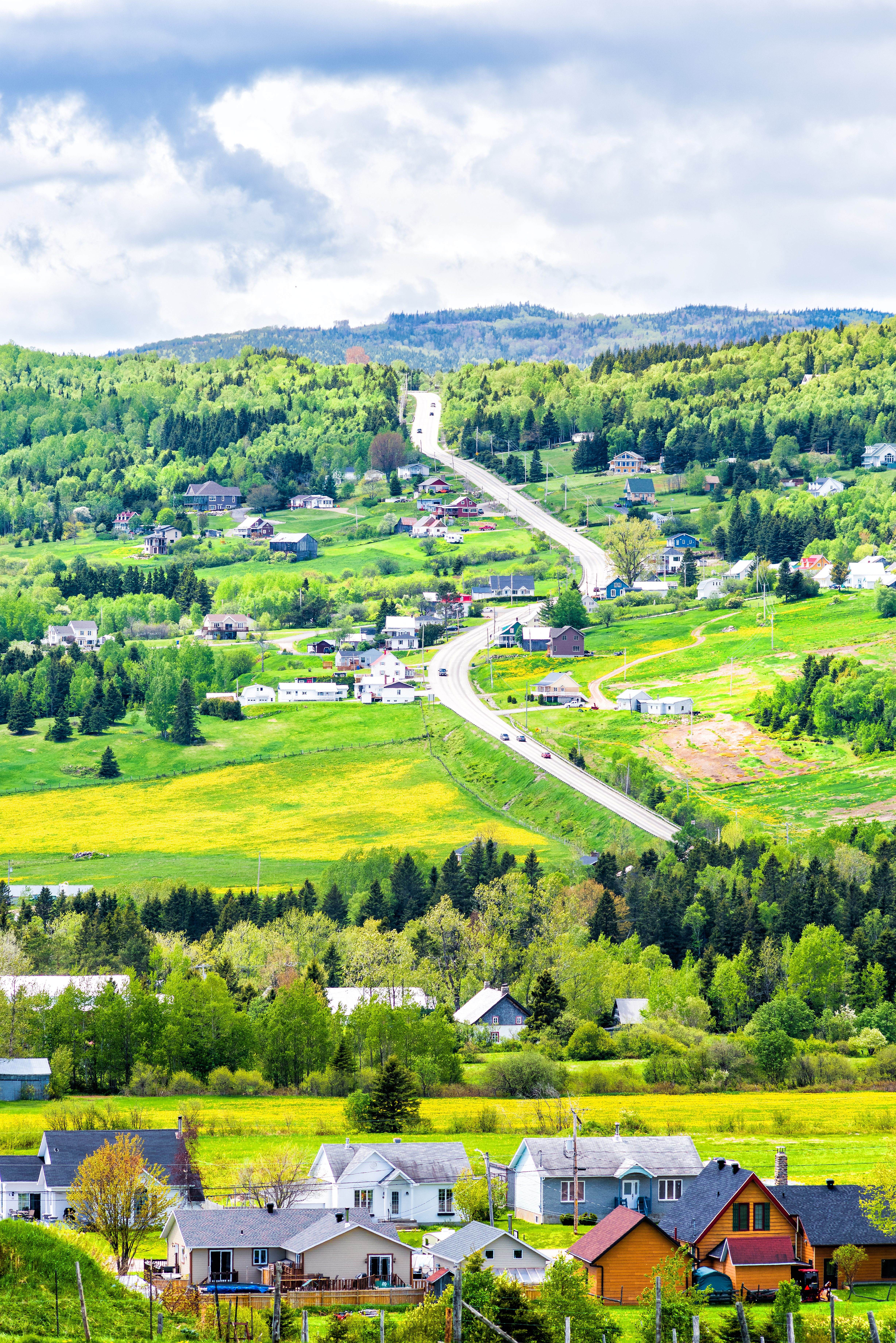 Landscape view of community in Charlevoix, QC