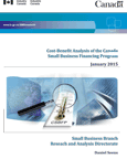 Cover of the Cost-Benefit Analysis of the Canada Small Business Financing Program report