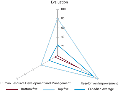 Figure 7: Spider Diagram of Development Dimension (score out of 100)