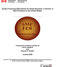 Cover of the Equity Financing Alternatives for Small Business report