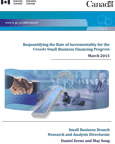 Cover of the Requantifying the Rate of Incrementality for the Canada Small Business Financing Program Report