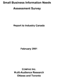 Cover of the Small Business Information Needs Assessment Survey report