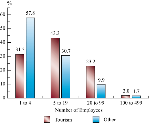 Figure 4: Distribution of Tourism SMEs by Size (number of employees), 2013 (the long description is located below the image)