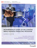 Incrementality Study of the Canada Small Business Financing Program, March 2018
