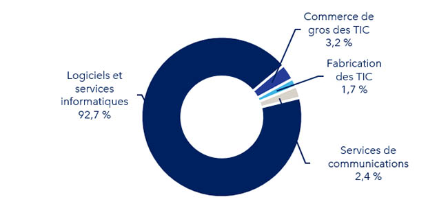 Figure 1 : Entreprises par sous secteur des TIC, 2024