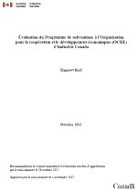 Évaluation du Programme de subventions à l'OCDE