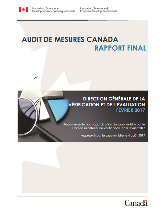 Vérification de Mesures Canada rapport final, PDF Version, 428 Ko, 23 pages