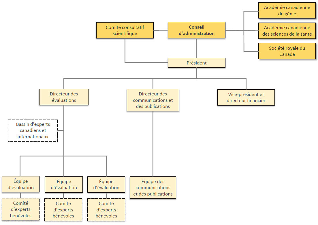 : CCA Organizational Structure Chart(the long description is located below the image)